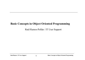 Basic Concepts in Object Oriented Programming