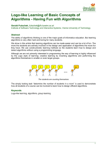 Logo-like Learning of Basic Concepts of Algorithms