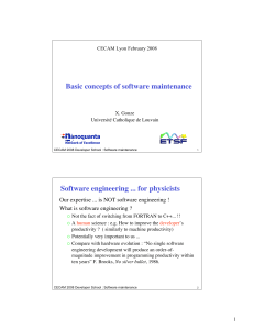 Basic concepts of software maintenance Software engineering for