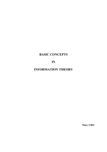 BASIC CONCEPTS IN INFORMATION THEORY