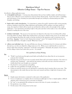 Effective College Essays – Tips For Success