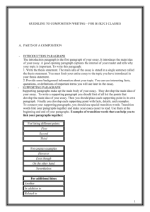 GUIDELINE TO COMPOSITION WRITING – FOR B1/B2/C1 CLASSES