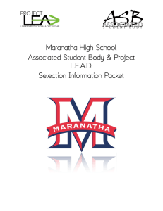 ASB Application - Maranatha High School