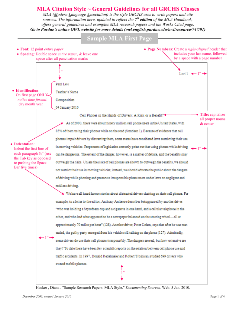 mla guidelines for a research paper