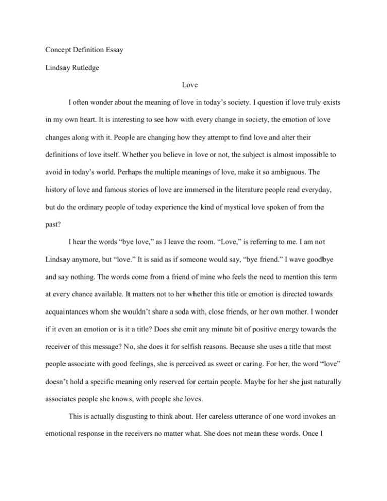 essay about definition of love