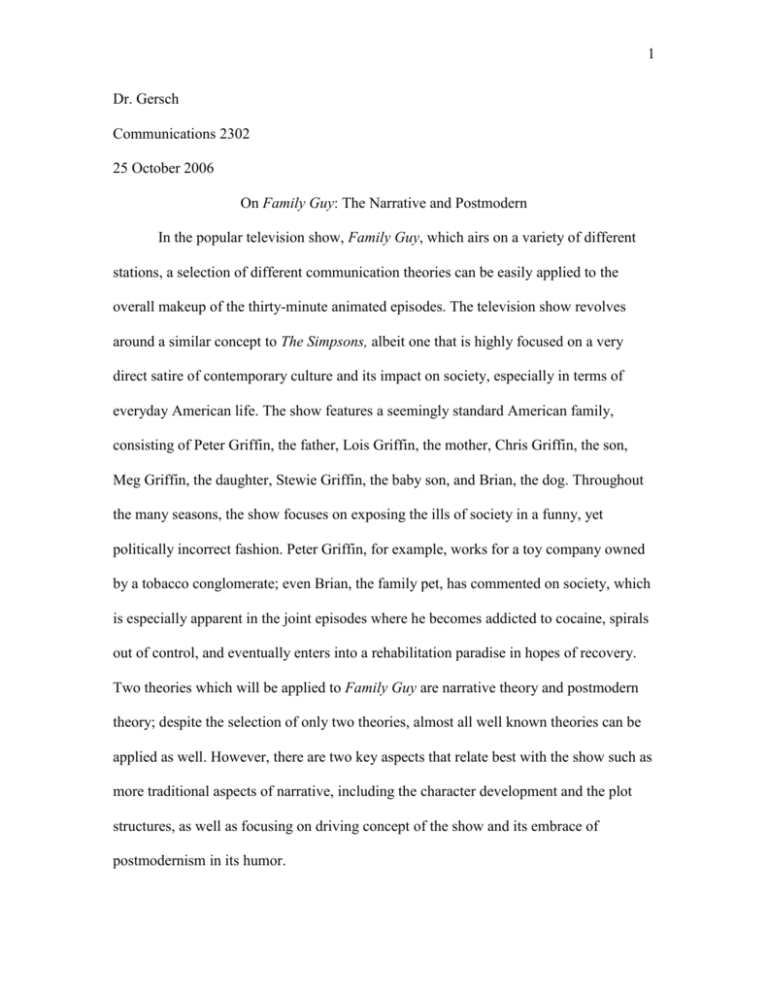 essay about family guy