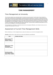 Time Management - Academic Skills & Learning Centre