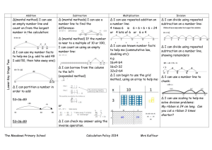 Calculation Policy for Y3 and Y4