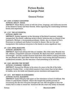 bibliography page 1 - Maryland State Library for the Blind and
