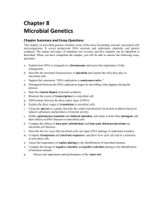 Chapter 8: Microbial Genetics