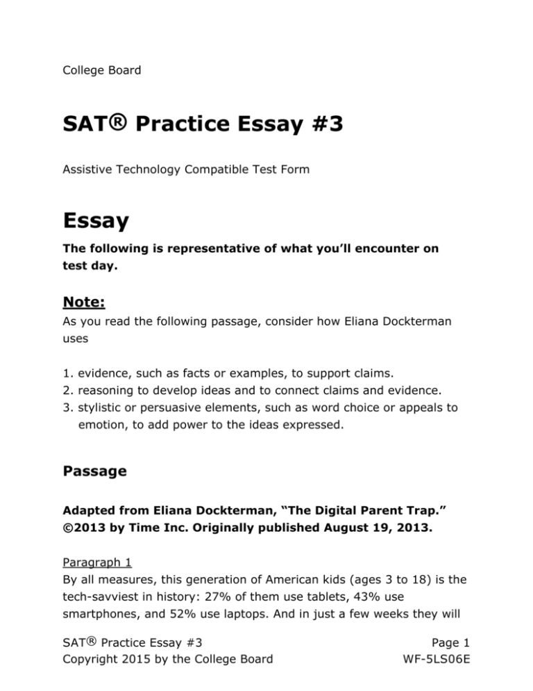 sat practice essay