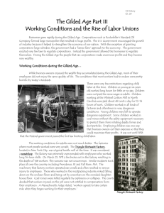 US History Ch. 20 The Gilded Age Part III Working Conditions and