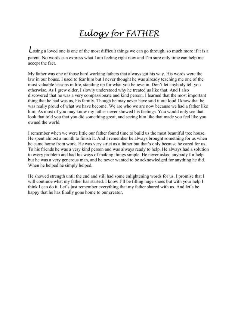 Father Eulogy Template