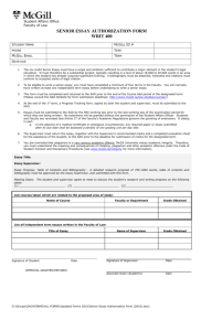 Senior essay authorization form