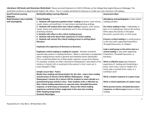 Sample Assignments: Fiction, Poetry, Drama