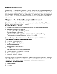 Chapter 1 - The Systems Development Environment
