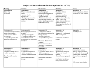 Project on Non-violence Calendar (updated on 10/12) Monday