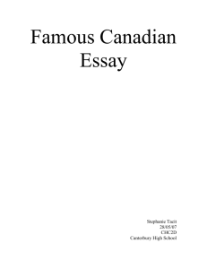 Famous Canadian Essay