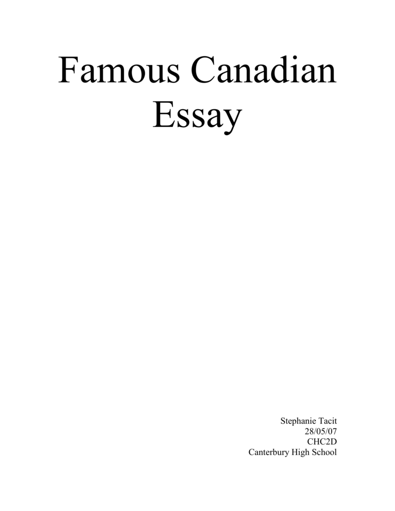 write an essay about canada