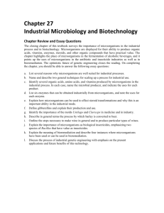 Chapter 27: Industrial Microbiology and Biotechnology