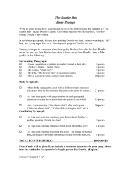 English Essays For High School Students Write An Essay Telling How Even Though He Loves His Little Brother Short Essays For High School Students also Sample Of Synthesis Essay The Scarlet Ibis Unit Activity Packet Model English Essays