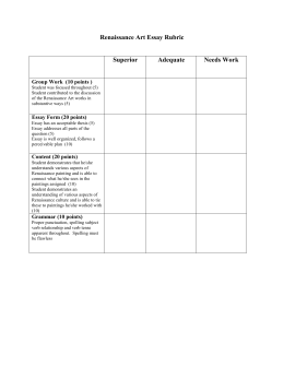 Synthesis Essays Renaissance Art Essay Rubric Higher English Reflective Essay also English Literature Essays Renaissance Essay Questions Search Essays In English