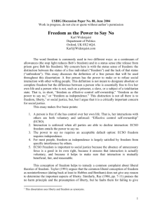 Freedom as the Power to say no - The US Basic Income Guarantee