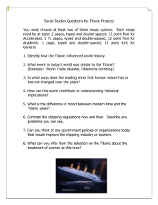Social Studies Questions for Titanic Projects