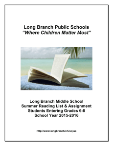 Summer Reading 2015 - Long Branch Public Schools