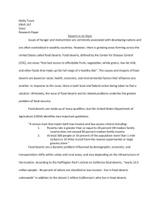 Read the entire &ldquo;Food Desert&rdquo; Essay Here
