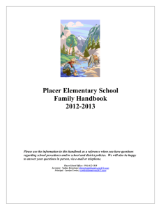 School Procedures - Placer Elementary School
