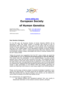 European Society of Human Genetics Administrative Office: Phone