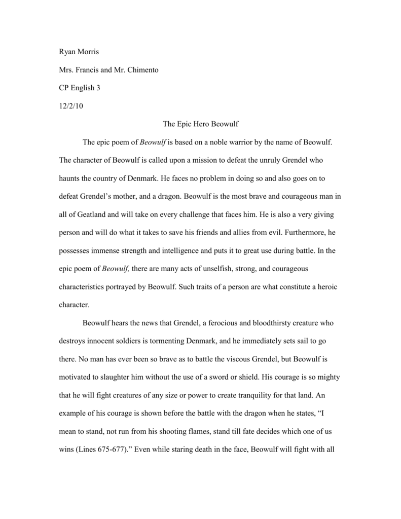 Реферат: Fate In Beowulf Essay Research Paper Fate