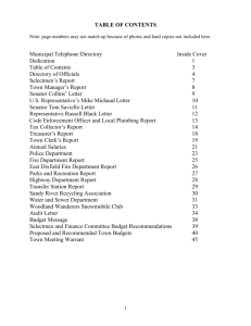 table of contents - Town of Wilton, Maine