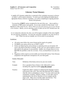 Literary Term Glossary