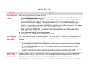 Field Experience Frequently Asked Questions