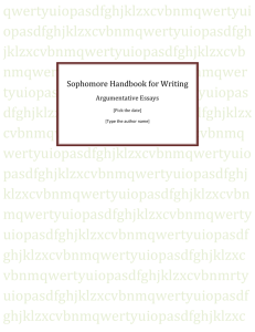 Sophomore Writing Handbook - Literacy