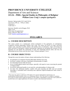 213.34 Special Studies in Philosophy of Religion (Spring 2015)