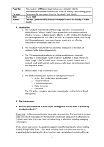 Obesity Steering Group - Faculty of Public Health