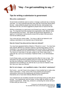 Tips for writing a submission to government