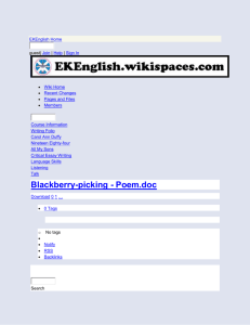 EKEnglish - Blackberry-picking - Poem.doc