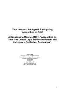 Your Honour, An Appeal: Re-litigating `Accounting on Trial`
