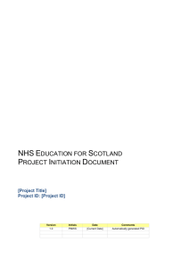 Project Initiation - NHS Education for Scotland