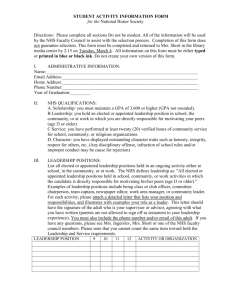 Student Activity Information Form