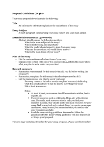 Essay Proposal Guidelines & Proposal Template