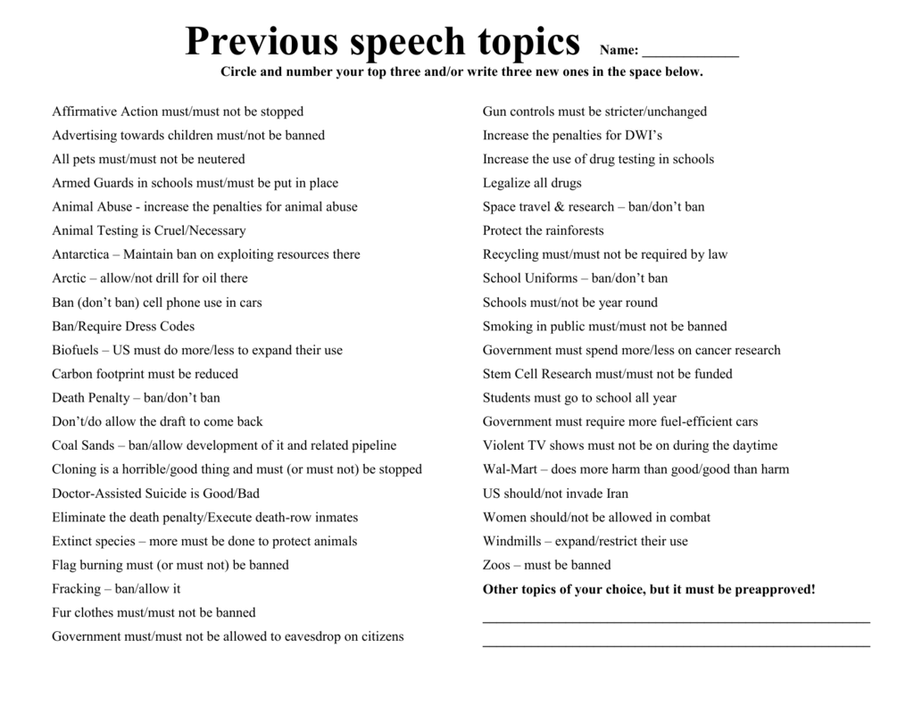 informative speech topics for 6th graders