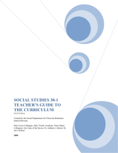 social studies 30-1 teacher`s guide to the curriculum
