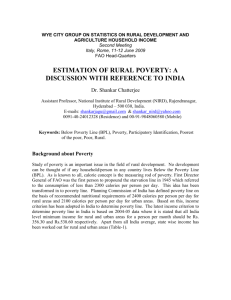Paper 3.1. Estimation of Rural Poverty: A Discussion with reference