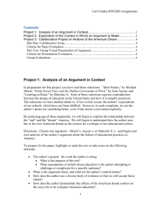 Project 1: Analysis of an Argument in Context