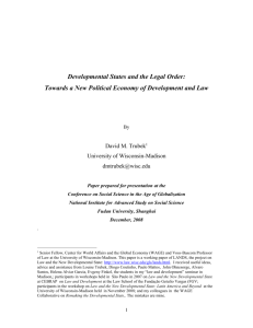 Developmental States and the Legal Order: Towards a New Political